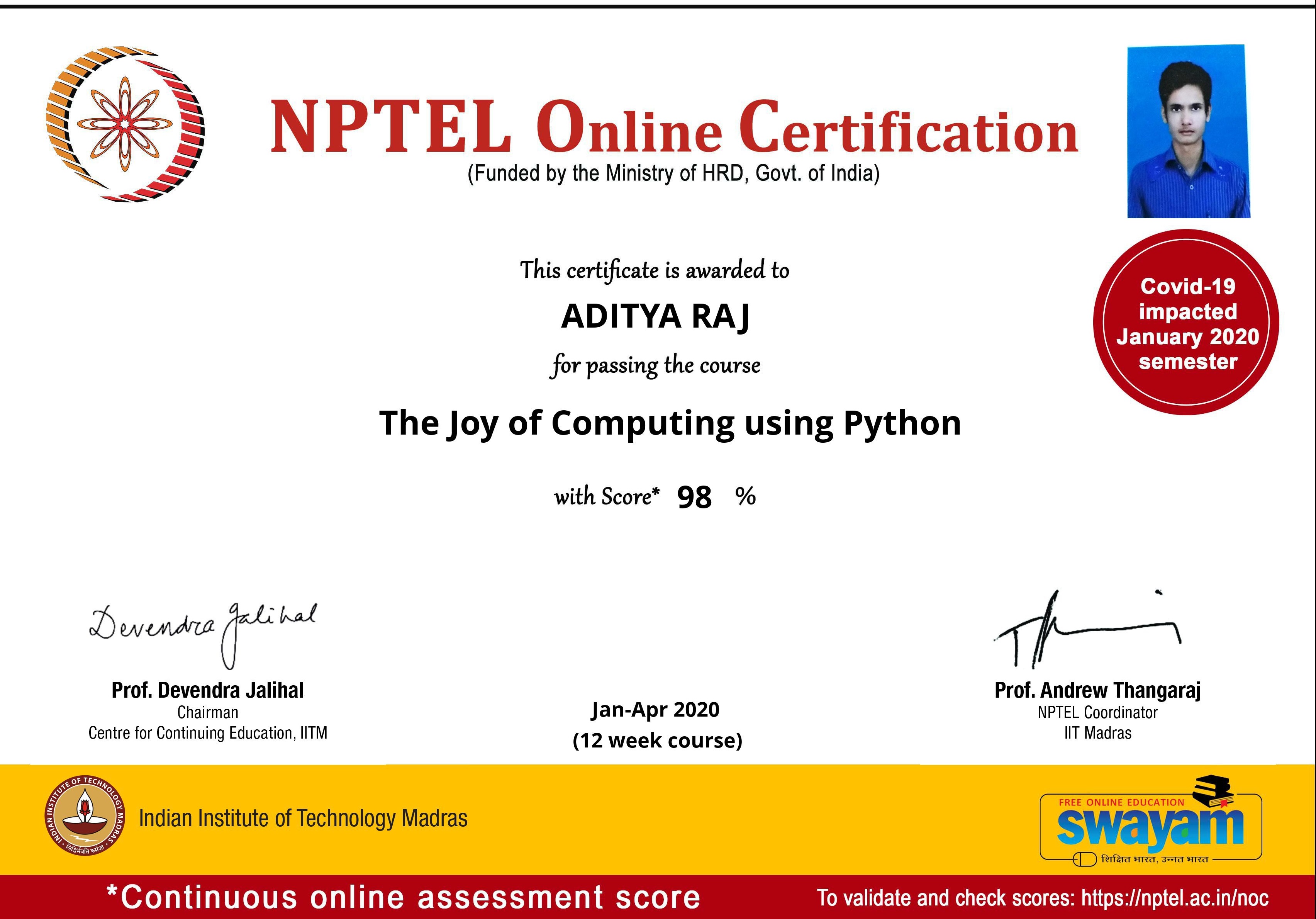 The Joy of Computing using Python